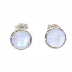 boucles d'oreilles argent pierre de lune E-22-01