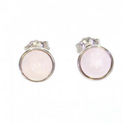 boucles d'oreilles argent quartz rose E-22-01