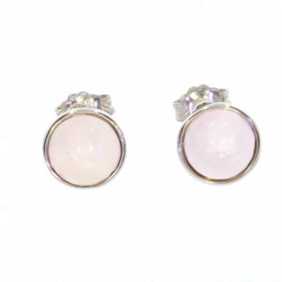 Sterling Silver Rose Quartz Earrings E-22-01