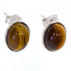 boucles d'oreilles argent oeil de tigre E-22-02