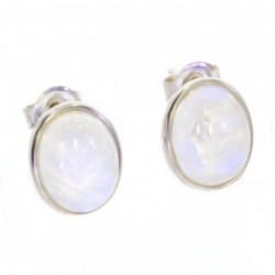 boucles d'oreilles argent pierre de lune E-22-02