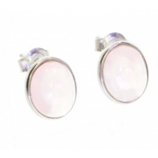 Sterling Silver Rose Quartz Earrings E-22-02