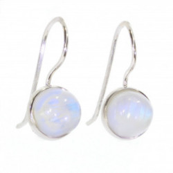 boucles d'oreilles argent pierre de lune E-22-06