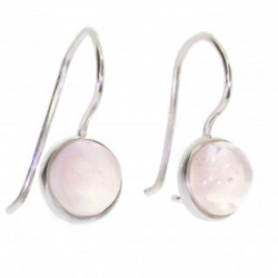boucles d'oreilles argent quartz rose E-22-06