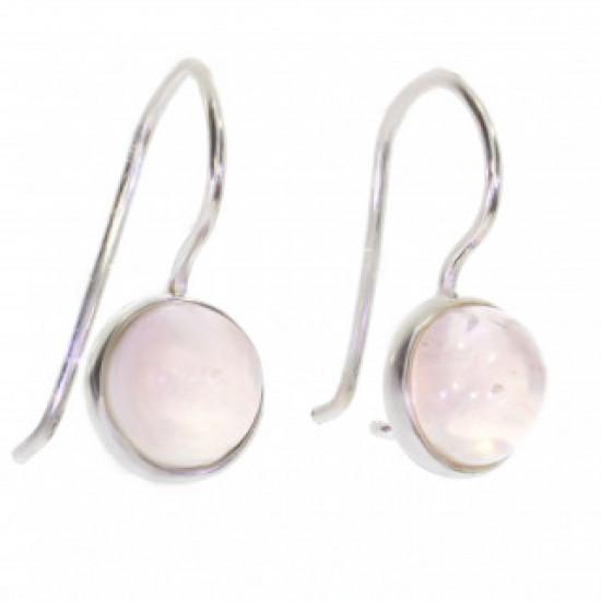 Sterling Silver Rose Quartz Earrings E-22-06