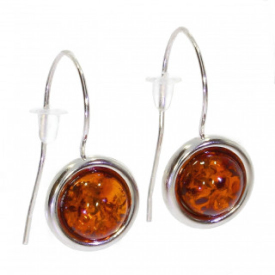 Sterling Silver Amber Earrings E-22-07 Sterling Silver Amber Earrings E-22-07
