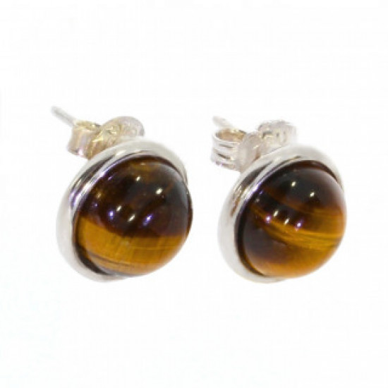 Sterling Silver Tiger's Eye Earrings E-26-01