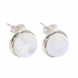 boucles d'oreilles argent pierre de lune E-26-01
