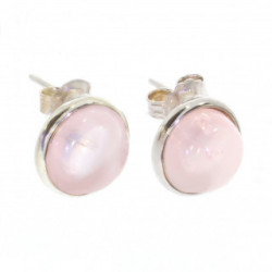 boucles d'oreilles argent quartz rose E-26-01