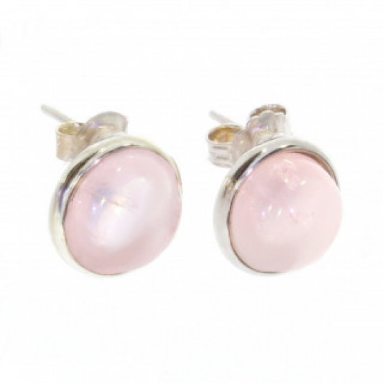 Sterling Silver Rose Quartz Earrings E-26-01