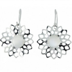 boucles d'oreilles argent pierre de lune E-26-02