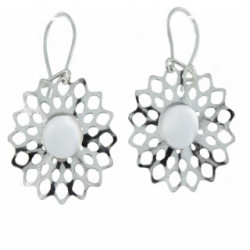 boucles d'oreilles argent quartz rose E-26-02