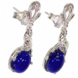 boucles d'oreilles argent lapis lazuli E-26-04