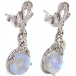 boucles d'oreilles argent pierre de lune E-26-04