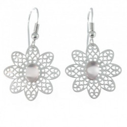 boucles d'oreilles argent quartz rose E-26-05