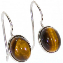 boucles d'oreilles argent oeil de tigre E-26-06