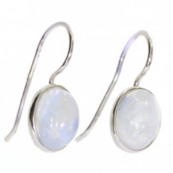 boucles d'oreilles argent pierre de lune E-26-06