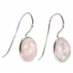 boucles d'oreilles argent quartz rose E-26-06