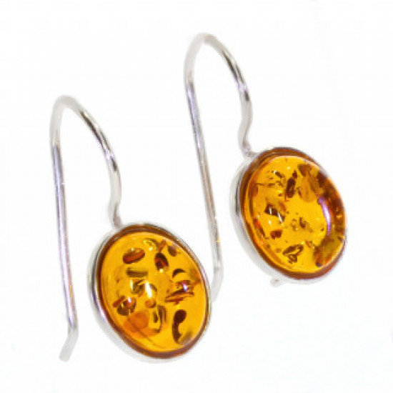 Sterling Silver Amber Earrings E-26-06 Sterling Silver Amber Earrings E-26-06