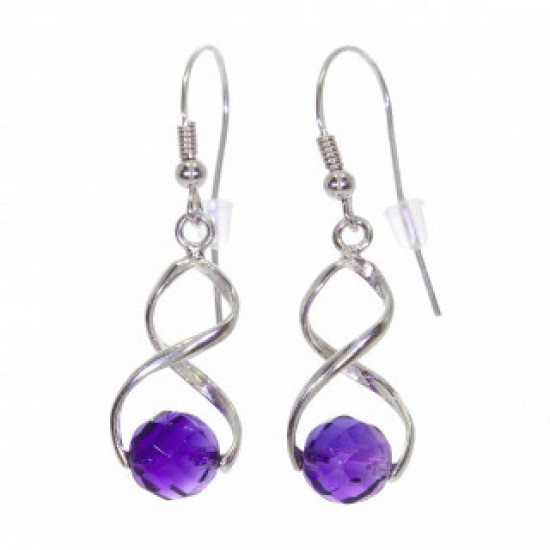 Sterling Silver Amethyst Earrings E-26-07
