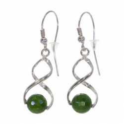 boucles d'oreilles argent jade E-26-07