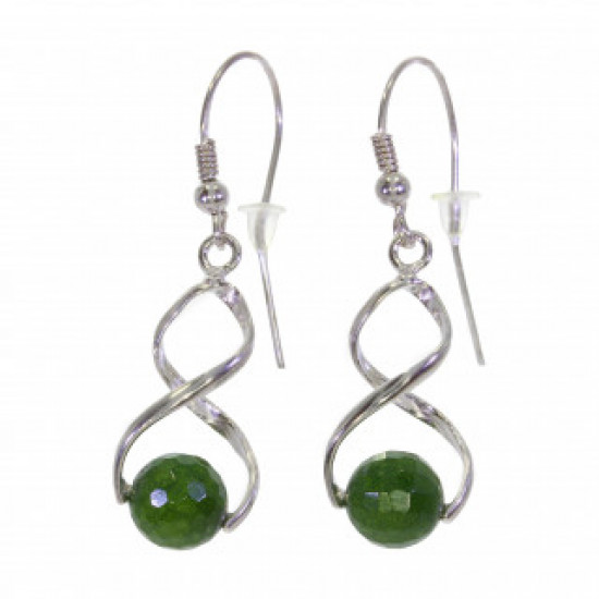 Sterling Silver Jade Earrings E-26-07