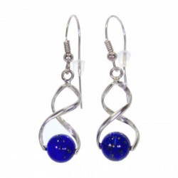 boucles d'oreilles argent lapis lazuli E-26-07
