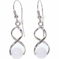 boucles d'oreilles argent pierre de lune E-26-07