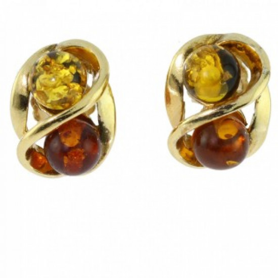 Vermeil Amber Earrings E-30-01