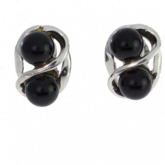 Sterling Silver Black Onyx Earrings E-30-01