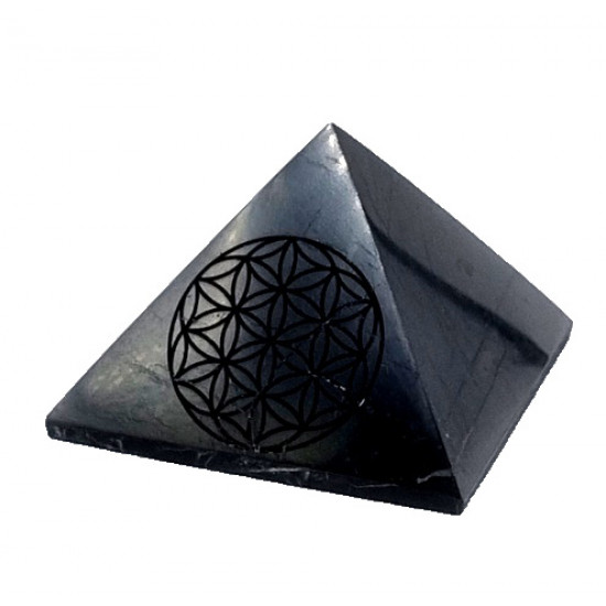 Pyramid flower of life shungite 5cm