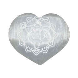 Etched Selenite Heart