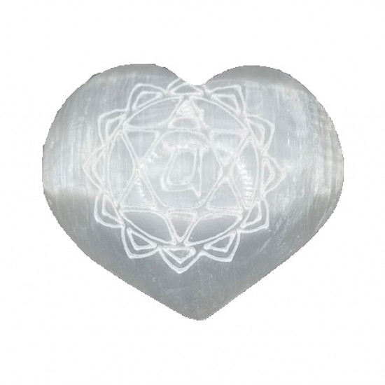Etched Selenite Heart