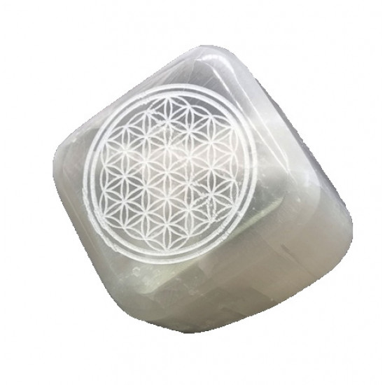 cube life flower selenite 