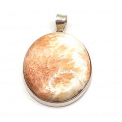 pendentif scolecite orange argent