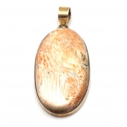 pendentif scolecite orange argent