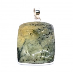 pendant prehnite epidote silver