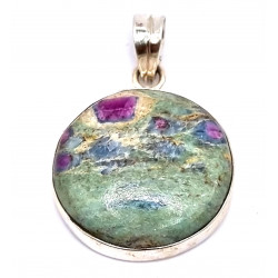 pendant fushite ruby silver