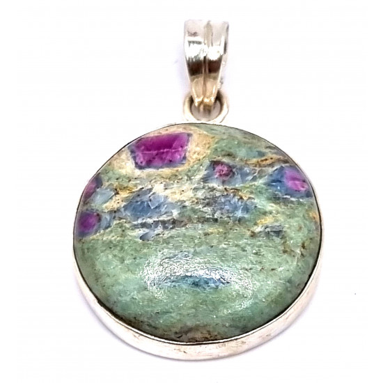 pendant fushite ruby silver