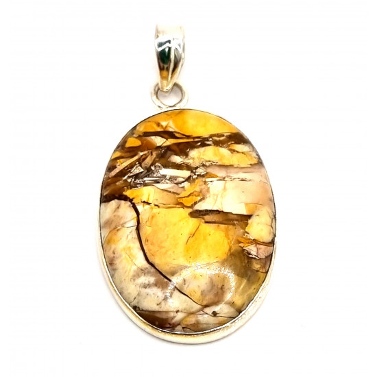 pendant brecciated jasper silver