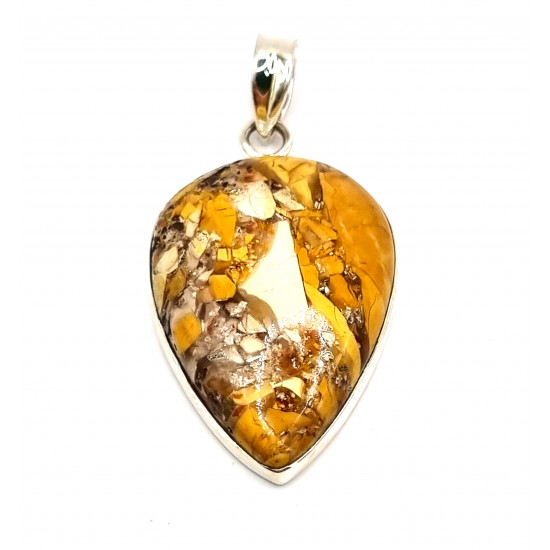 pendant brecciated jasper silver