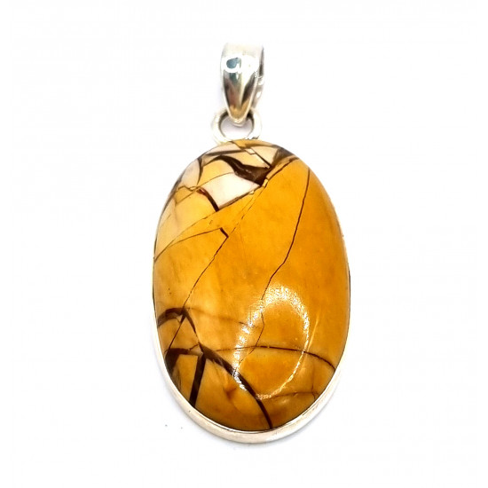 pendant brecciated jasper silver