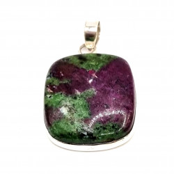 pendentif zoisite et rubis argent