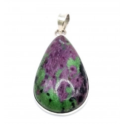 pendant zoisite and ruby silver