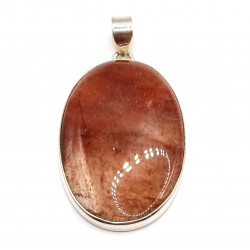 pendant strawberry quartz silver