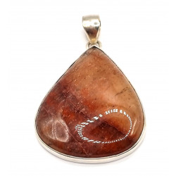 pendant strawberry quartz silver