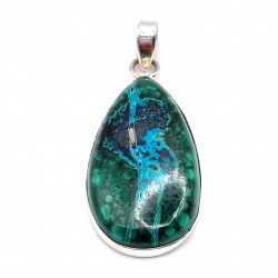 pendant malachite and chrysocolla silver