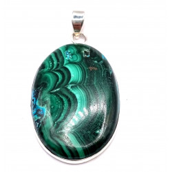 pendant malachite and chrysocolla silver