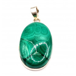 pendant malachite silver