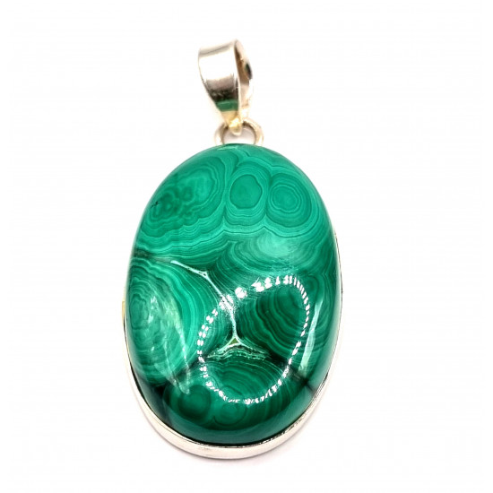 pendant malachite silver